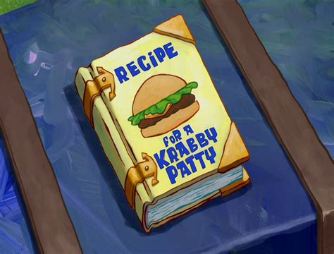 book of the patty recipe in SpongeBob SquarePants