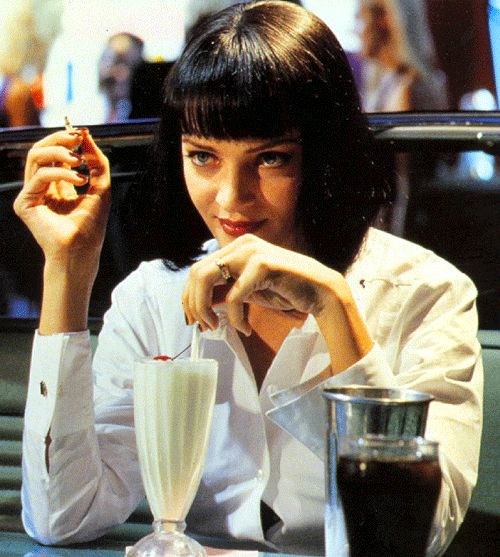 milkshake in a pulp fiction scene