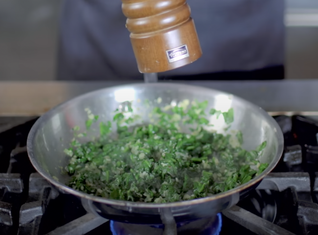 sauté the spinach
